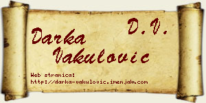 Darka Vakulović vizit kartica